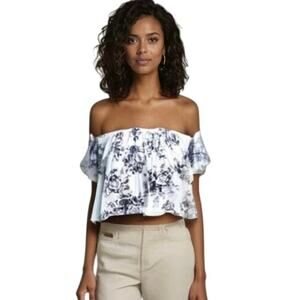 Audrey 3+1 Off Shoulder Crop Blouse EUC